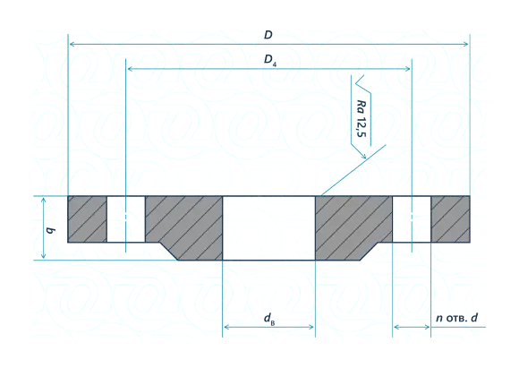 Фланец плоский 350-6-01-1-D-ст AISI 304-IV