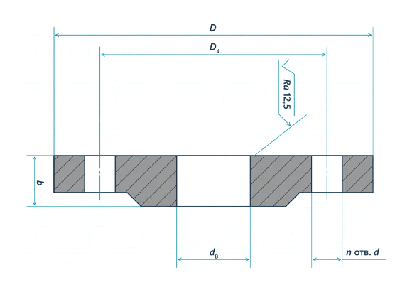 Фланец плоский 350-6-01-1-E-ст AISI 904l-IV ГОСТ 33259-2015